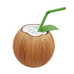 Coconut Drink Isolated on Transparent Background