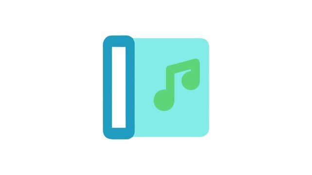 Minimalist music album icon in modern flat design style