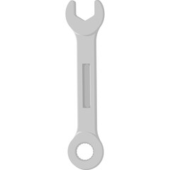 Silver Metal Combination Wrench Tool Isolated on Transparent Background Ideal for Mechanical and Automotive Applications Detailed Illustration of a Common Hand Tool