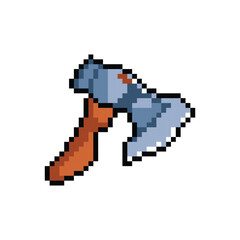 Fototapeta premium Pixel art axe weapon graphic design vector