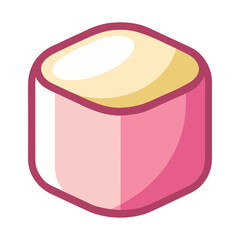 marshmallow cube single piece vector illustration 