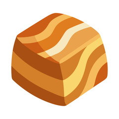 Vector illustration of piece of caramel candy