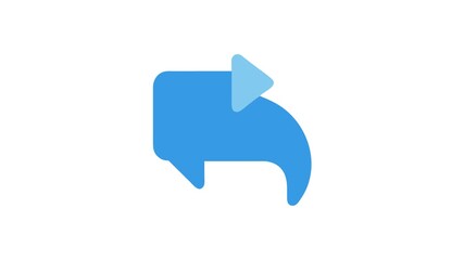 Blue reply icon with speech bubble and arrow symbol - Powered by Adobe