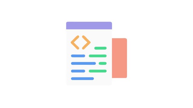 Flat design Animation illustration of coding program interface concept