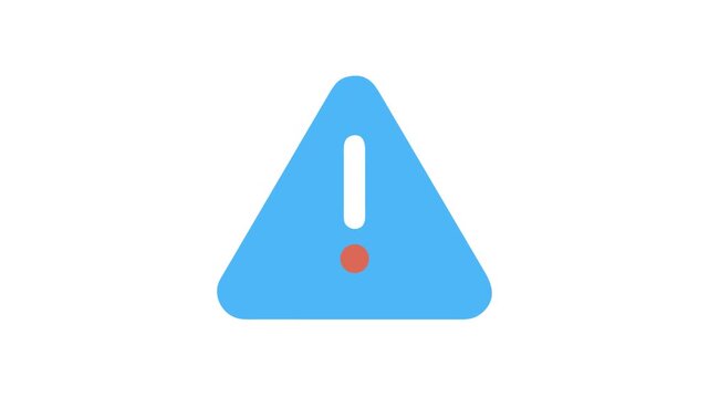 Blue warning sign with an exclamation mark graphic icon