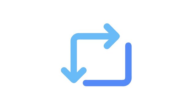 Light blue looped arrows on a White Background icon