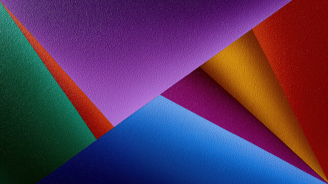 Colorful geometric patterns create an abstract design in vibrant hues - Powered by Adobe