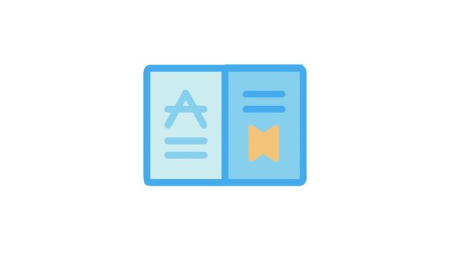 Simple brochure icon illustration, content catalog document layout Animation