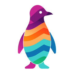 Fototapeta premium Colorful abstract geometric penguin illustration isolated on white background isolated on transparent background silhouette