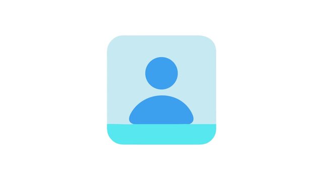 Minimalist user profile icon on rounded square shape