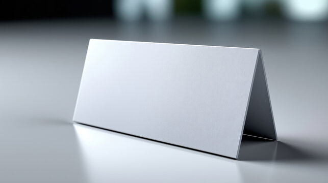 Blank name card on modern table with soft lighting