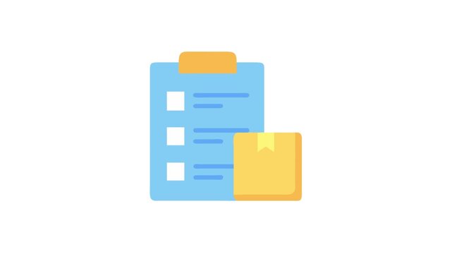 Minimalist clipboard with checklist and package illustration design