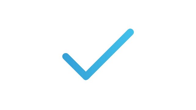 Bright blue checkmark against black backdrop for clear indication