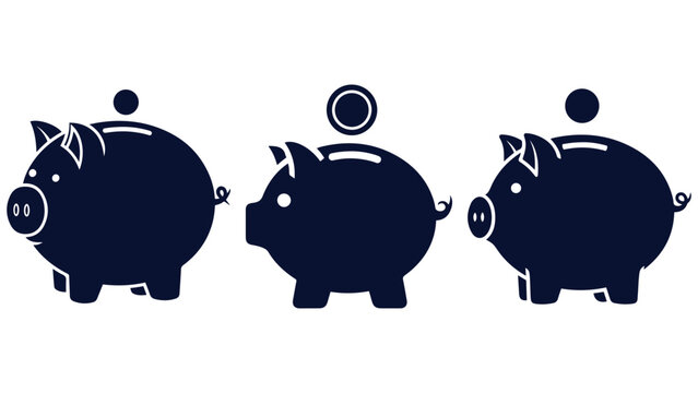 Piggy Bank Silhouette — Handcrafted Savings and Nest-Egg Icon for Personal Finance, Budgeting, and Retirement Planning