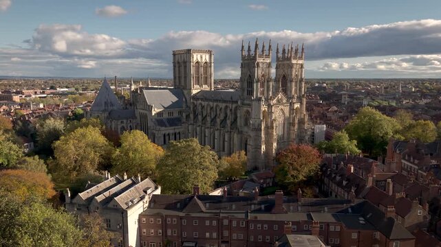 Aerial view of York cityscape skyline