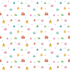 Cute birds seamless pattern. Cute Cartoon birds background. Vector Illustration.