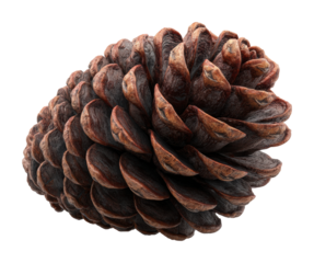 Collecting pine cones forest nature isolated on transparent background