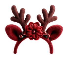 Festive reindeer antlers holiday party accessories cheerful isolated on transparent background