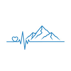 Mountain peak heartbeat pulse: a symbol of outdoor adventure and healthy lifestyle