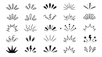Energy Burst Vector Set | Flash Lines and Star Explosion Icons