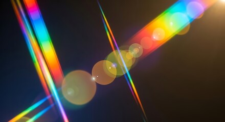 Abstract Colorful Light Leak Spectrum with Lens Flare Background