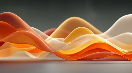 Abstract Waves in Orange and Yellow Gradient on a Smooth Surface