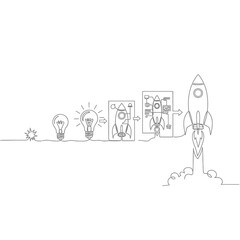 Conceptual illustration depicting innovation, progress, and evolution of creative ideas