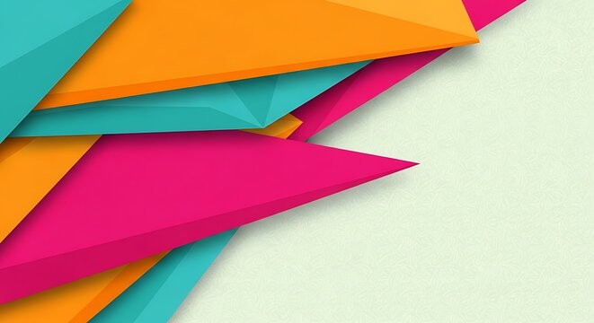 Vibrant Geometric Abstract with Bold Angular Shapes and Warm Palette