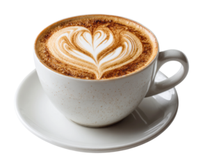 Latte creation coffee shop beverage cozy atmosphere isolated on transparent background