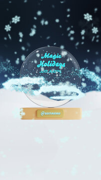 Magical Christmas Snowglobe Logo Reveal Vertical Animation