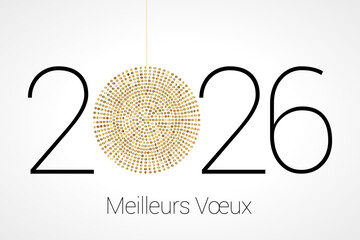 Bonne ann&eacute;e - meilleurs v&oelig;ux 2026 - vecteur pour affiche banni&egrave;re salutation et c&eacute;l&eacute;bration du nouvel an 2026.
