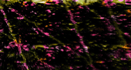 Abstract Grunge Texture Background with Dark Green and Pink Brush Strokes Artistic Design