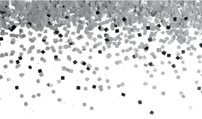Silver Sugar Crystals Falling isolated on a transparent background