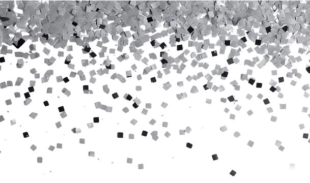 Silver Sugar Crystals Falling isolated on a transparent background