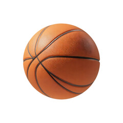 Fototapeta premium Basketball's Essence: A detailed view of an orange basketball, showcasing its textured surface and iconic black panel lines.