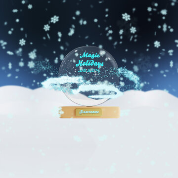 Magical Christmas Snowglobe Logo Reveal Square Animation
