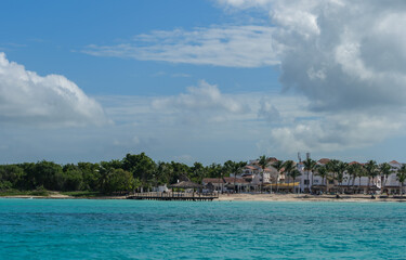 Fototapeta premium View of the Punta Cana shore on Caribbean Sea. Dominican republic 11.6.2025