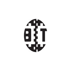 Pixel Logo Concept Bold Unique Design BT Monogram Initial Alphabet Alphabet