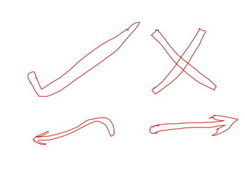 vector illustration of a red and white arrows