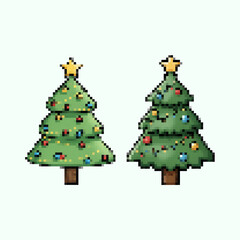 Two Pixelate Art Christmas Tree