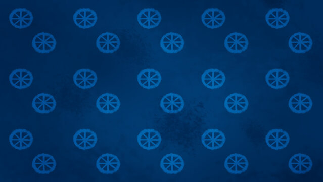 Seamless Repeat Pattern of Winter Solstice Symbols on Dark Blue Grunge Background