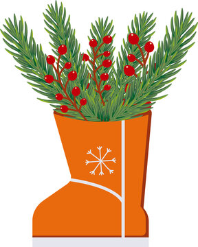 uggs with pine branches and berries