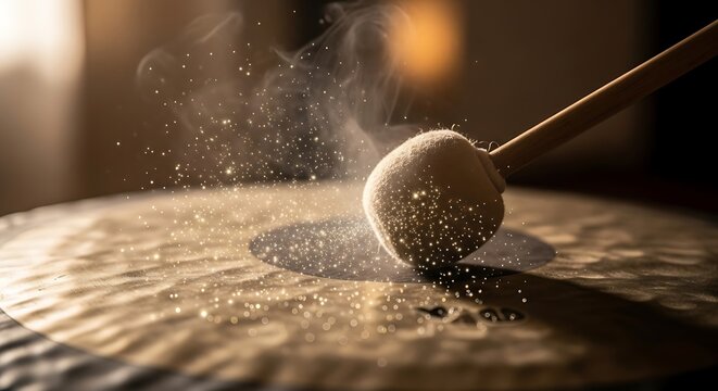 The Gong's Resonant Sound, Unleashing Musical Energy in a Moment