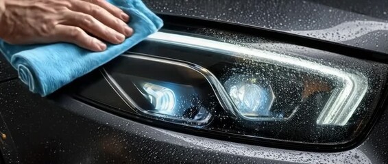 Cleaning car headlights for better visibility and safety during nighttime driving