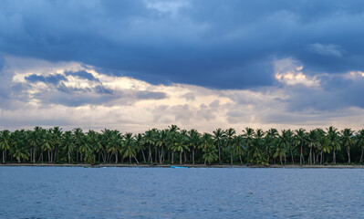 Landscape of Samana Peninsula in Dominican Republic, sunset photo