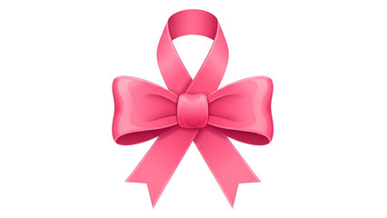 Pink Ribbon Bow in Elegant Design for Breast Cancer Awareness Campaign