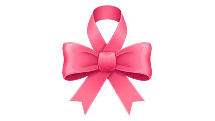 Pink Ribbon Bow in Elegant Design for Breast Cancer Awareness Campaign