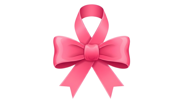 Pink Ribbon Bow in Elegant Design for Breast Cancer Awareness Campaign