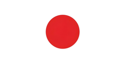 Red Button on Transparent Background with White Border for User Interface and Control Panel