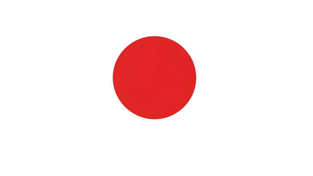 Red Button on Transparent Background with White Border for User Interface and Control Panel